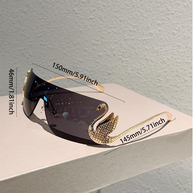 Rimless Y2k Sunglasses Women Fashion Monoblock Gradient Shades  New Trendy Luxury Brand Design Decor Sun Glasses