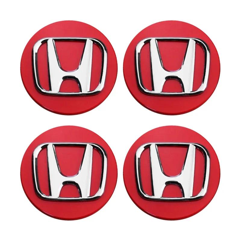 4PCS 58MM/69MM Car Styling Wheel Center Cap Hub Covers Badge Accessories For Honda Odyssey Spirior CR-V Civic HR-V City Accord