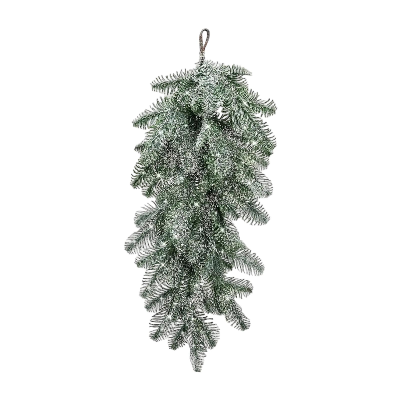 

Christmas Home Decoration Teardrop Swag Faux Pine Needle Winter Wreath Wall Door Mantel Hanging Decor for Indoor Outdoor Event