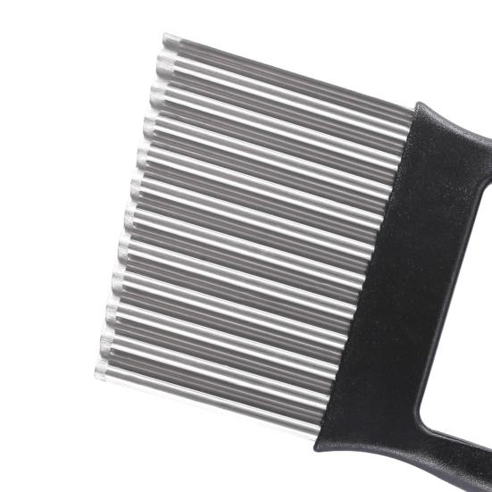 Sharp Blade Vertical Force Potato Cutter Easy to Clean Cut Wavy Potato Chips Stainless Steel Ergonomic Handle Crinkle Slicer for Burger Shop