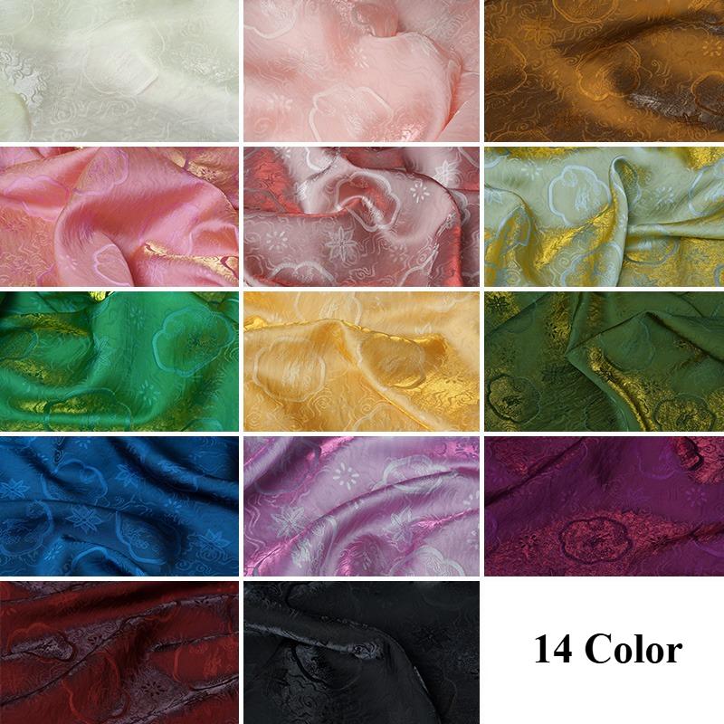 Dual-Color Embroidery Jacquard Silk Fabric for DIY Sewing Horse Glossy Shirt Cheongsam Hanfu Vest Pants Smooth Opaque Cloth