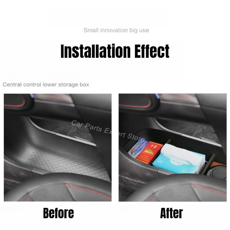 For Smart #1 2024 Car Center Console Lower Storage Box Car lower Organizer Tray Auto Interior Modification Accessories