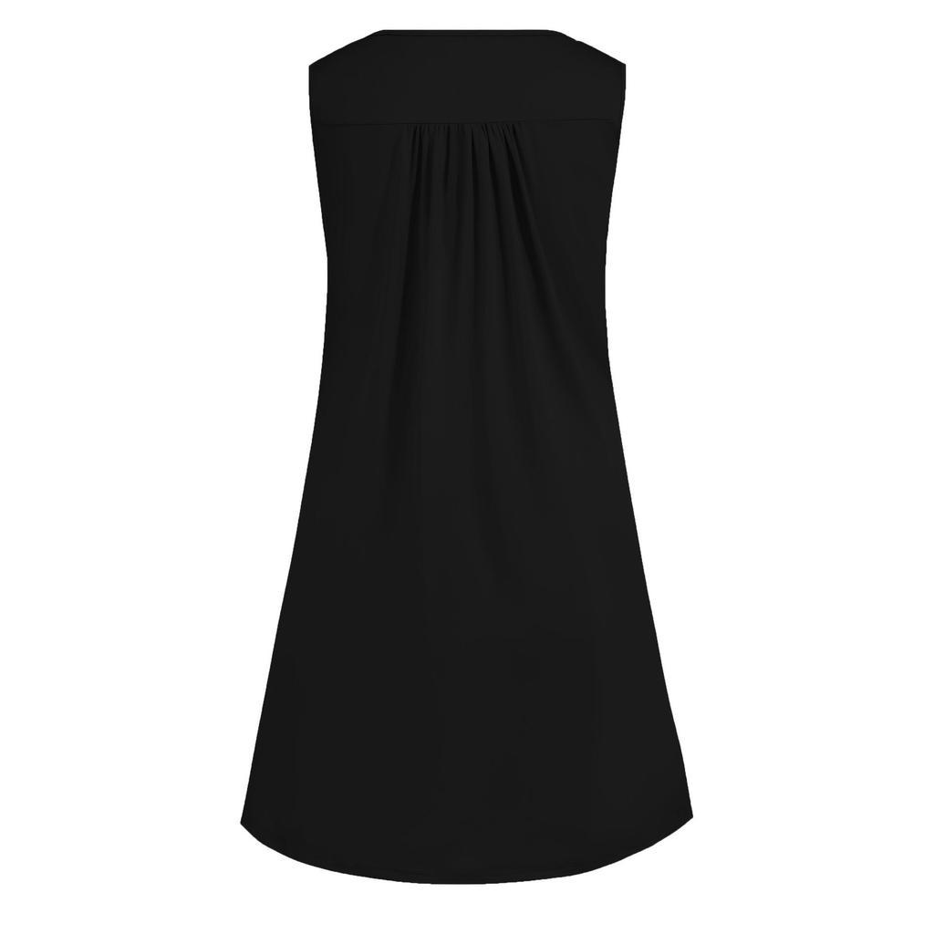 2026 Spring/Summer Women's Sleeveless Pleated Button-Up Vest Dress Pajamas