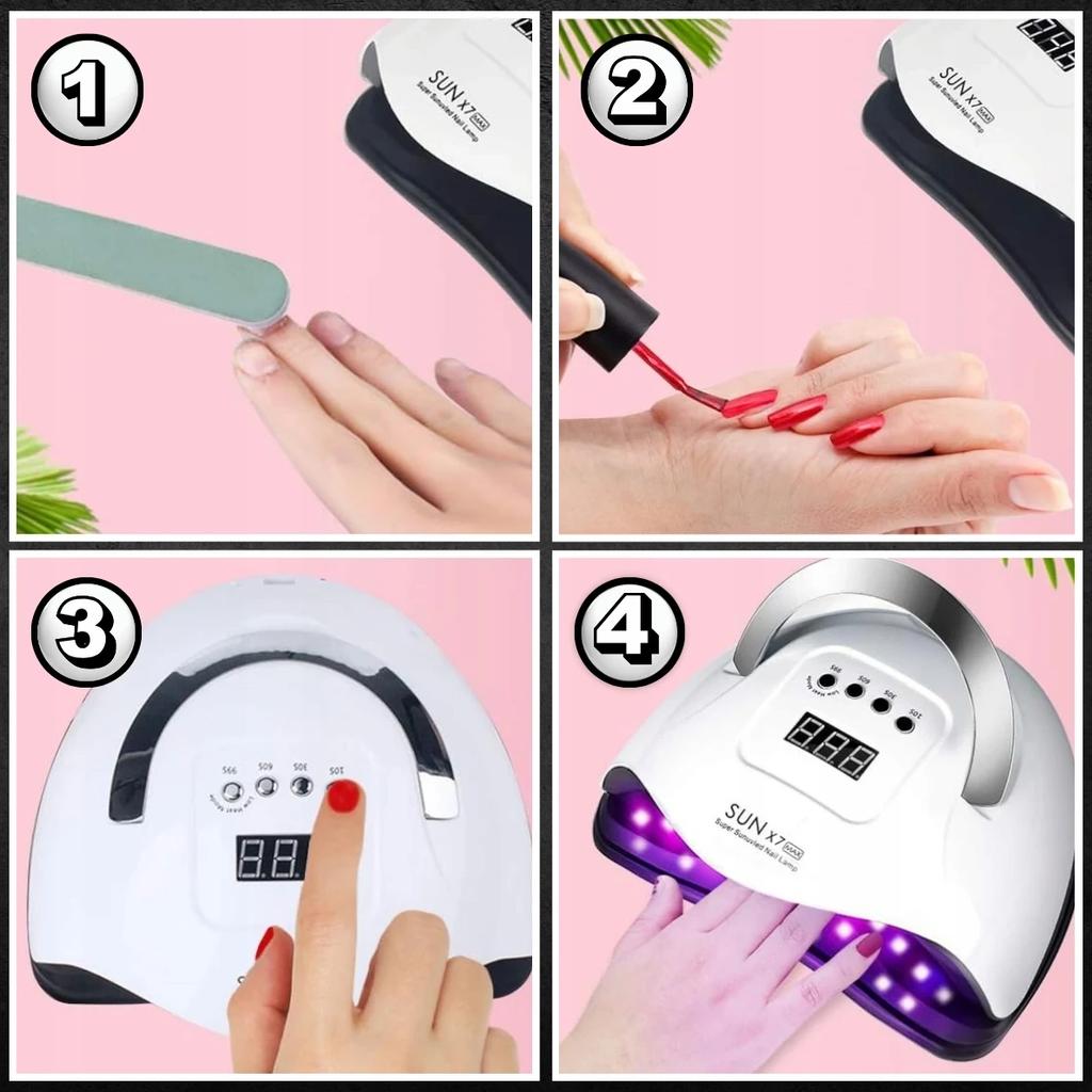 Professional UV nail lamp, strong FOR hybrid gels x7 max white