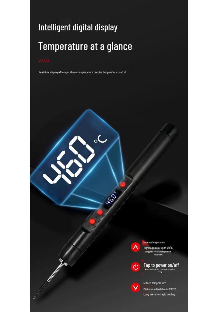 Portable USB Wireless Lithium Battery Soldering Iron - Compact and Convenient Repair Tool