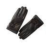 Light Luxury Men Genuine Driving  Gloves Leather Touch Screen Black Real Sheepskin Thin  Business Brown Warm Fleece Gloves