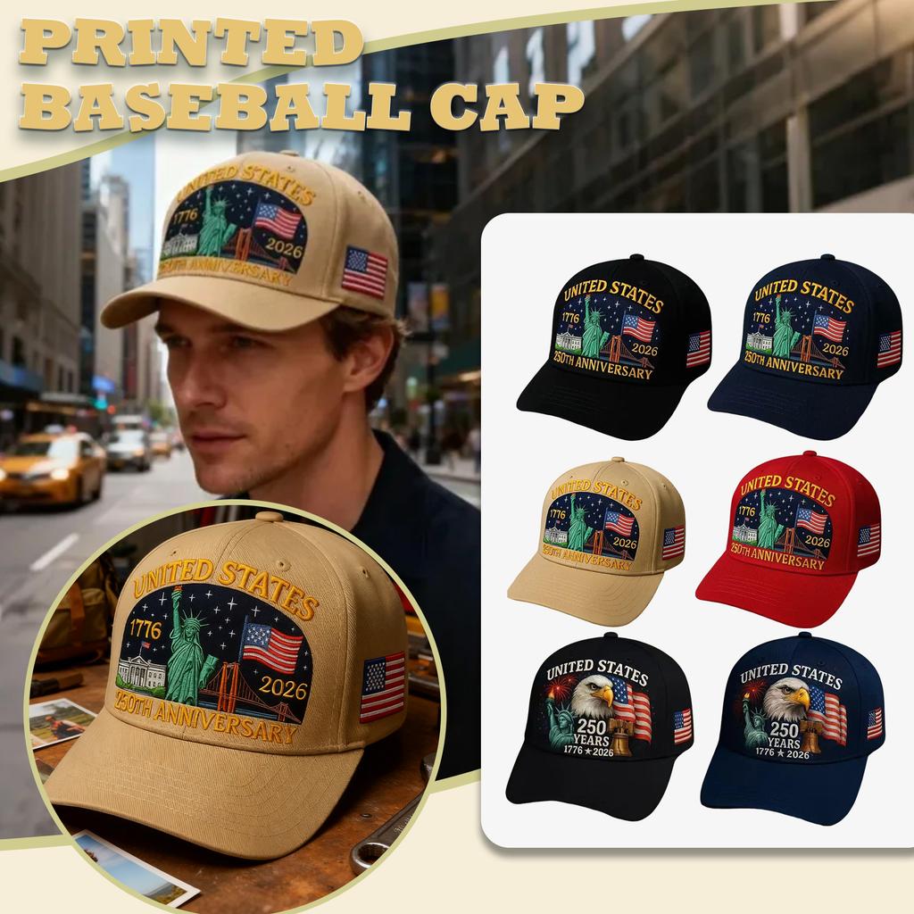 Fashion Print Baseball Cap , Waterproof Fabric , Unique Design , Cross-border DirectShipping , In-stock & Ready To Ship