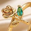Rose Flower Ring Stackable Band Ring for Women Girls Adjustable Wrap Open Jewelry Gift for Birthday Valentine's Day