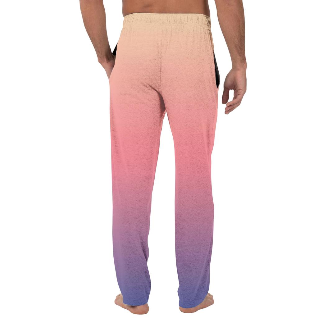 Herren Freizeit-Pyjamahose mit Taschen | Krawatte, Farbverlauf bedruckt, Leinwandbindung, lockere Passform elastischer Bund für Zuhause