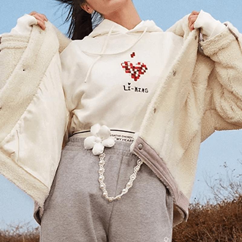 Li-Ning Sports Fashion Series Casual Hooded Pullover Sweatshirt Unisex Tops White AWDS593-1