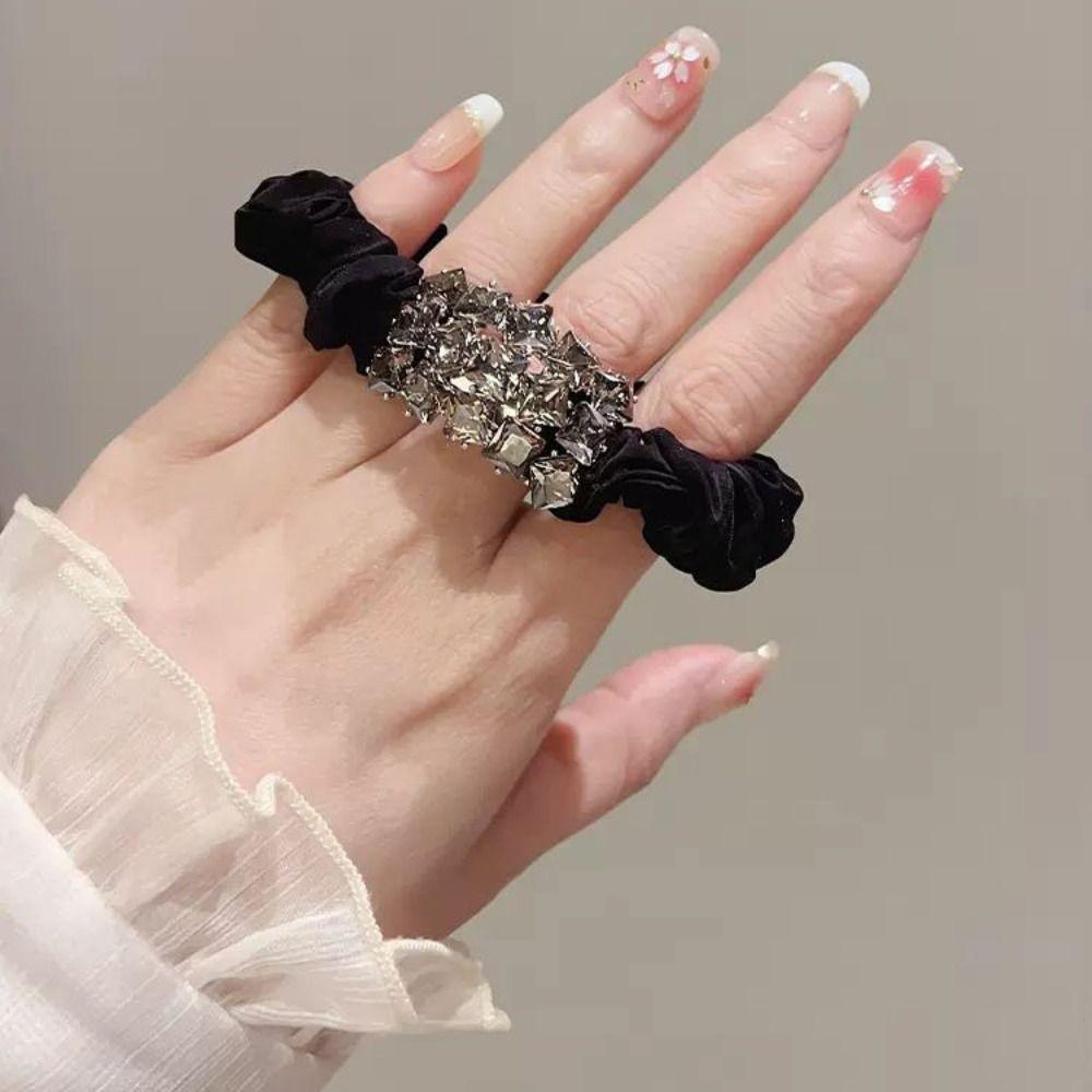 Korean Style Crystal Hair Rope Sparkling Hair Loops Elastic Hair Ties  Tie-Up Hair Accessories
