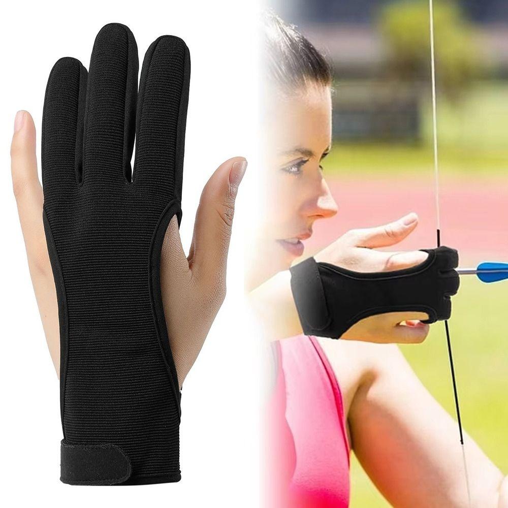 Non-Slip Recurve Bow Gloves Leather Fingertip Shooting Protective Gloves  Outdoor Shooting