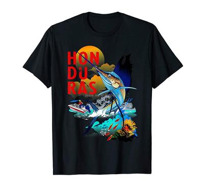 Honduras Fishing T-Shirt Men Cotton O-neck Tshirt Hip Hop Tees Streetwear Harajuku