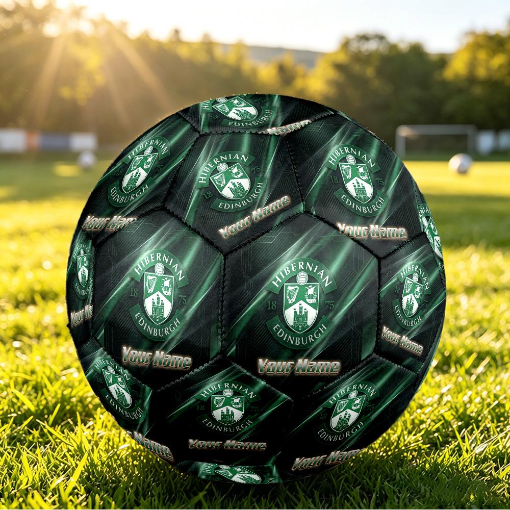Personalized Size 5 Football Hibernian FC Pattern Outdoor Game Sports Ball Gift