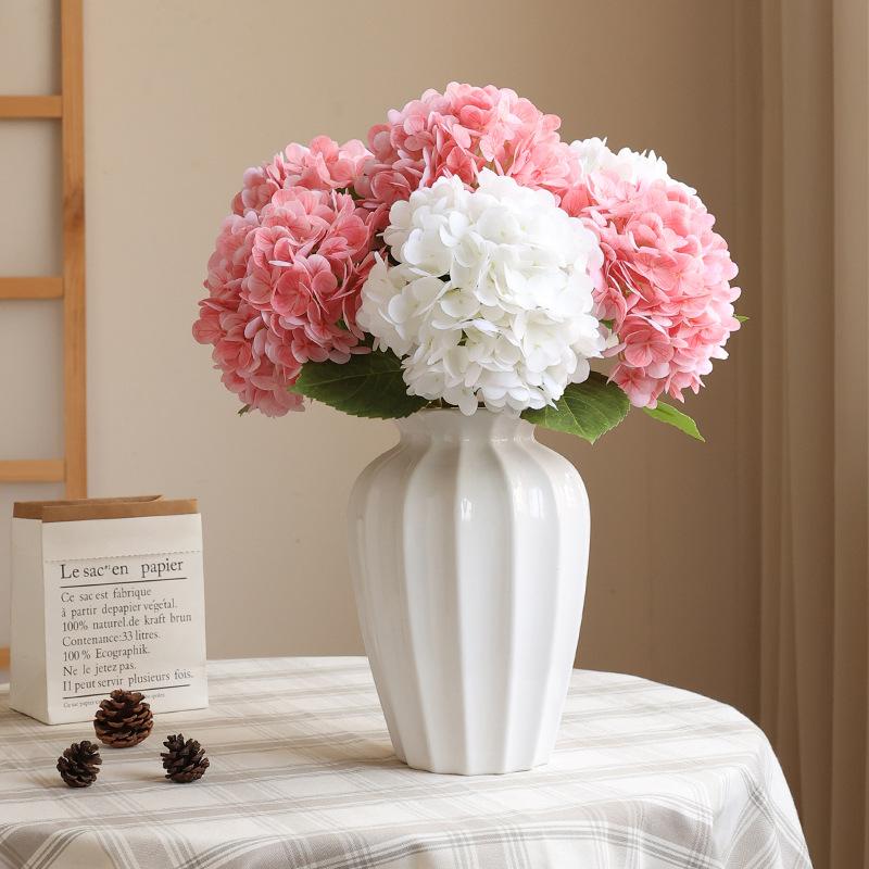 Simulation Flower 3D Feel Moisturizing Large Hydrangea Flower Home Dining Table Bedroom Decorative Floral Ornament Simulation Film Hydrangea