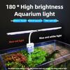 Luz de Acuario de Alto Brillo Plegable Doble Hoja Rotación 180° Lámpara LED Ajustable para Acuario Luz de Espectro Completo para Pecera