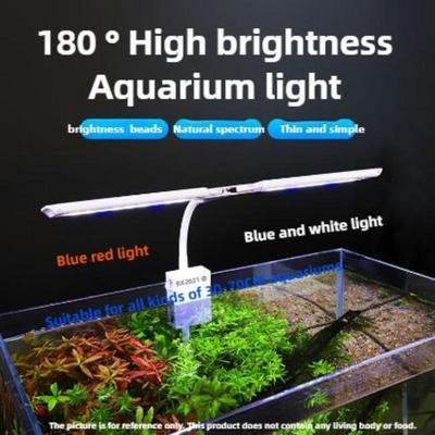 High Brightness Aquarium Light Double Leaf Folding 180° Rotating Adjustable Aquarium LED Lamp Full Spectrum Fish Tank Light