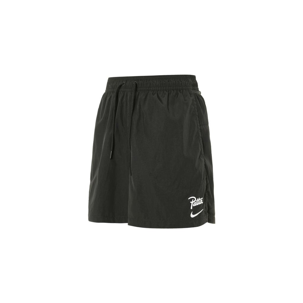 Nike X Patta SS24 Logo Comfort Outdoor Casual Mid-Waist Elastic Drawstring Shorts Unisex Bottoms Black FJ3064-010