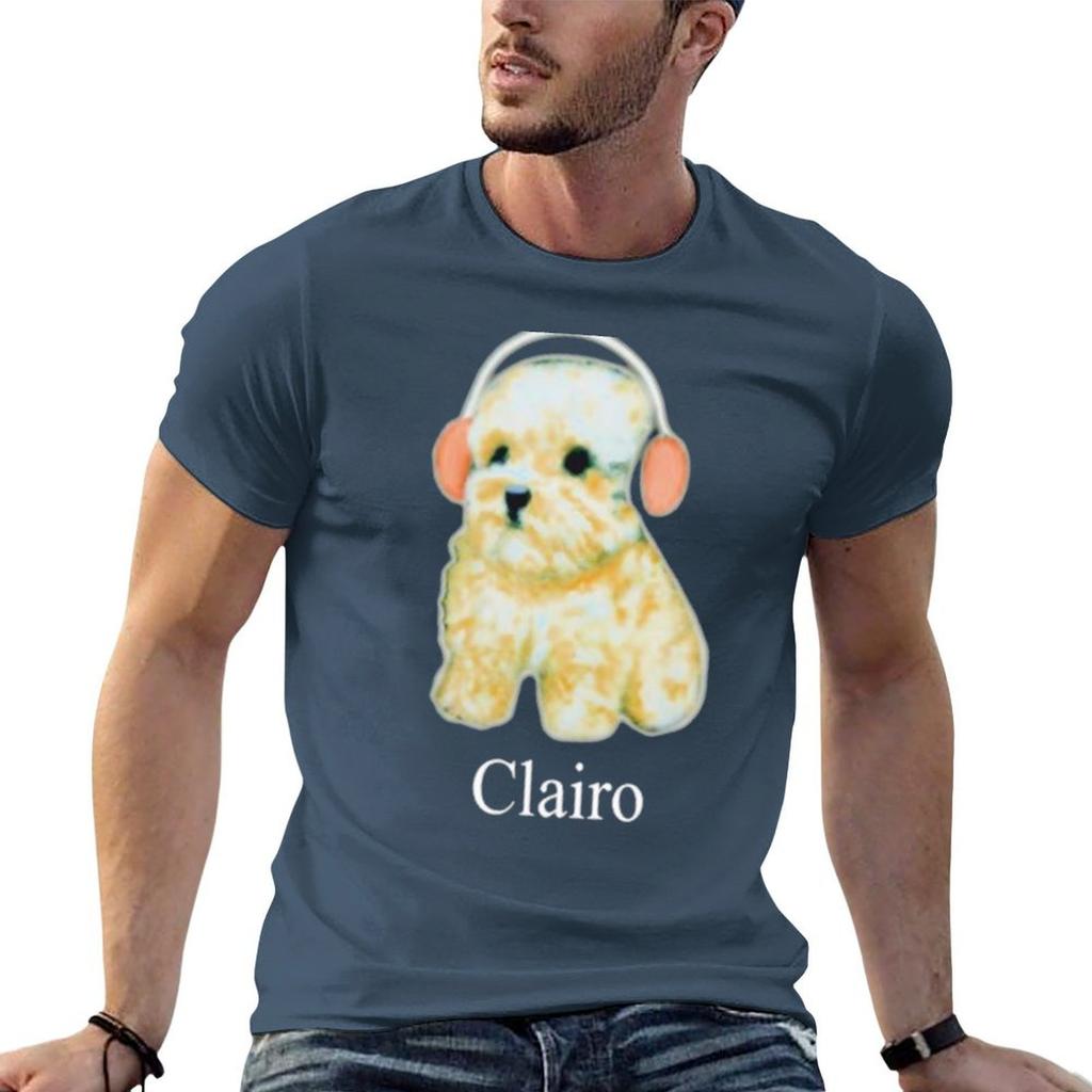 Clairo Hund Hoodie Clairo Hund Mit Kopfhörern Welpen T-Shirt Baumwoll T-Shirt Unisex Unisex T-Shirt Grafik T-Shirt