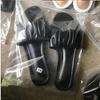 2025 Autumn New European and American Flat-bottomed Cool Slippers Women Wear Large Size Pleated Slippers Slippers