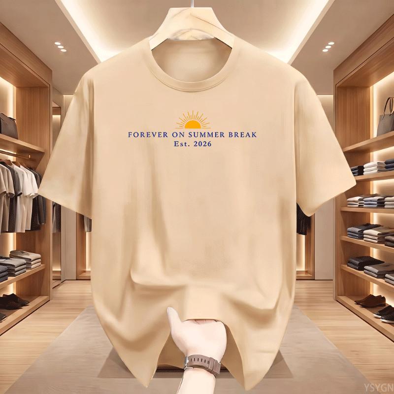 Teacher Retireunisext Tee Shirt Forever On Summer Break 2026 T Shirt Teacher Retiring Tees Unisex Cotton Short Sleeve Tees Tops