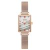 Rectangle Women Watch 2 PCS Set Bracelet Rose Gold Wristwatches Ladies Mesh Magnetic Luxury Simple Steel Female Watches Gift