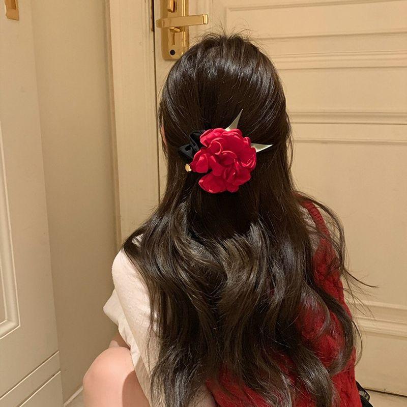

1 шт. петля для волос «Роза», корейский цветок, нишевый темперамент, элегантная резинка для волос, резинка-ободок для волос