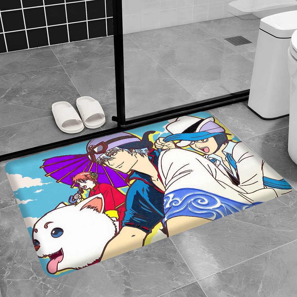 Comedy Anime Gintama Floor Mat Rectangle Anti-slip Home Soft Badmat Front Door Indoor Outdoor Mat Welcome Doormat