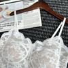 Women Sexy Lace Camisole With Fixed Built In Pads Elegant V Neck Backless Inner Top
