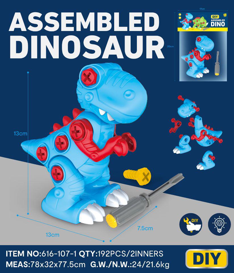 Cross-Border DIY Dinosaur Assembly Toy for Kids - Tyrannosaurus & Triceratops
