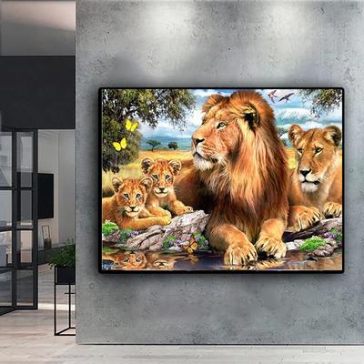Pittura diamante 5D fai da te Un leone Punto croce Set Diamante pieno Ricamo Mosaico Immagine artistica di strass Decorazione regalo