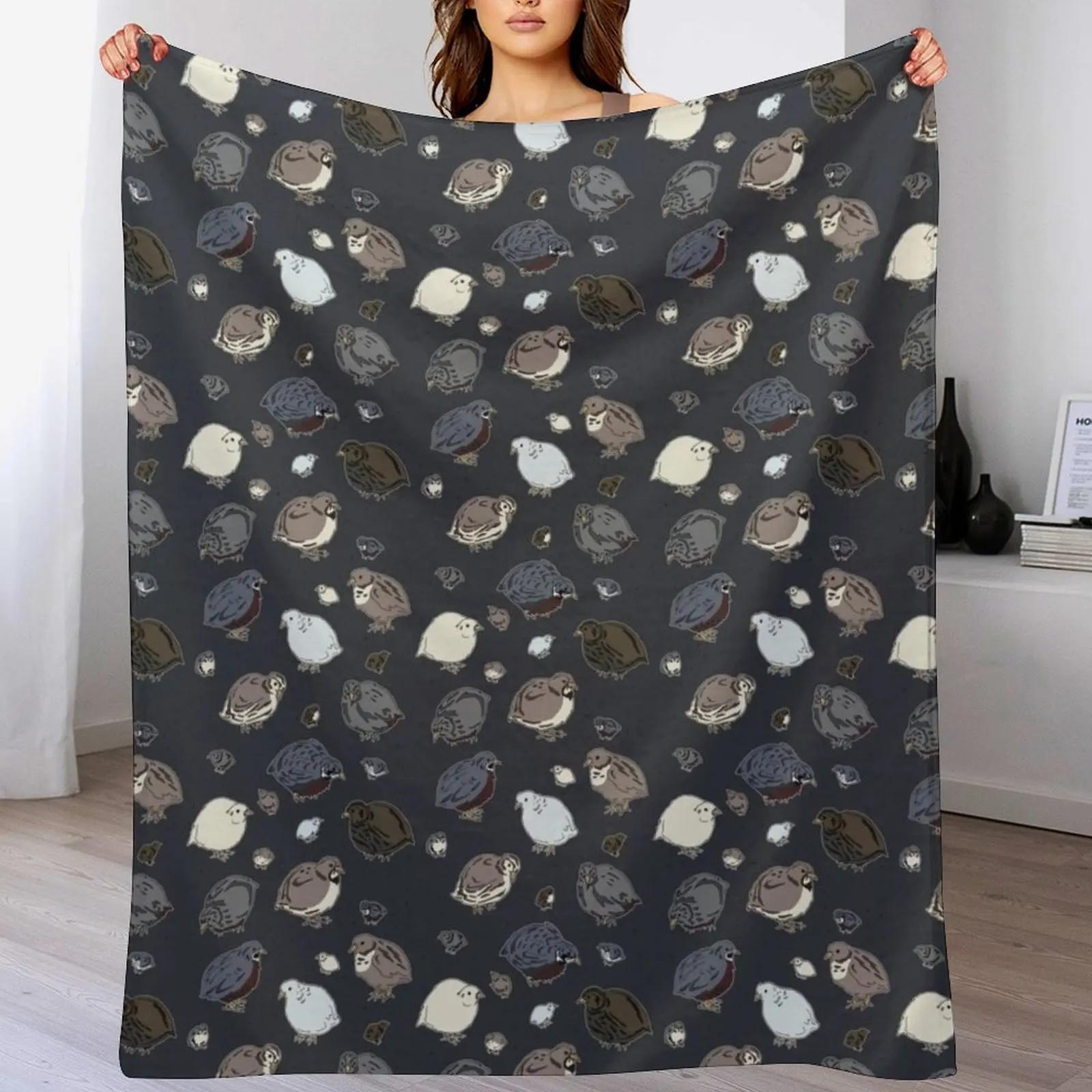 

Button Quail Pattern Throw Blanket Multi Use Warm Blanket for Living Room Bedroom 102x76cm(40x30in)