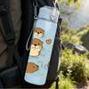 1PC Cute Otter Couple Animal Pattern 750ml Color Plastic Sports Water Bottle Leakproof Flip Straw Lid Suitable for Sports Office Home Use