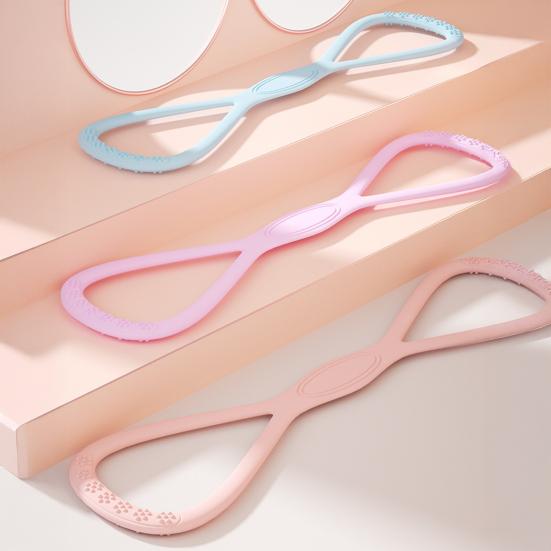 Figure 8 Fitness Resistance Band Anti-slip Silicone 35Lbs Men Women Chest Expander Elastic Strap Shoulder Stretch Yoga Tension Rope