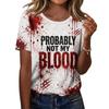 Women's Casual Halloween Print Short Sleeve T-Shirt