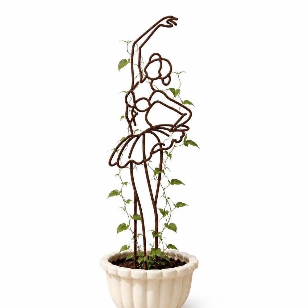 Mädchenförmige Pflanzenstütze Pfahl Ständer Wachstumsstütze Bonsai Fixierstab Blumenstütze