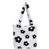 Plush women's bag flower 2025 casual new simple handbag casual fashion shoulder tote bag