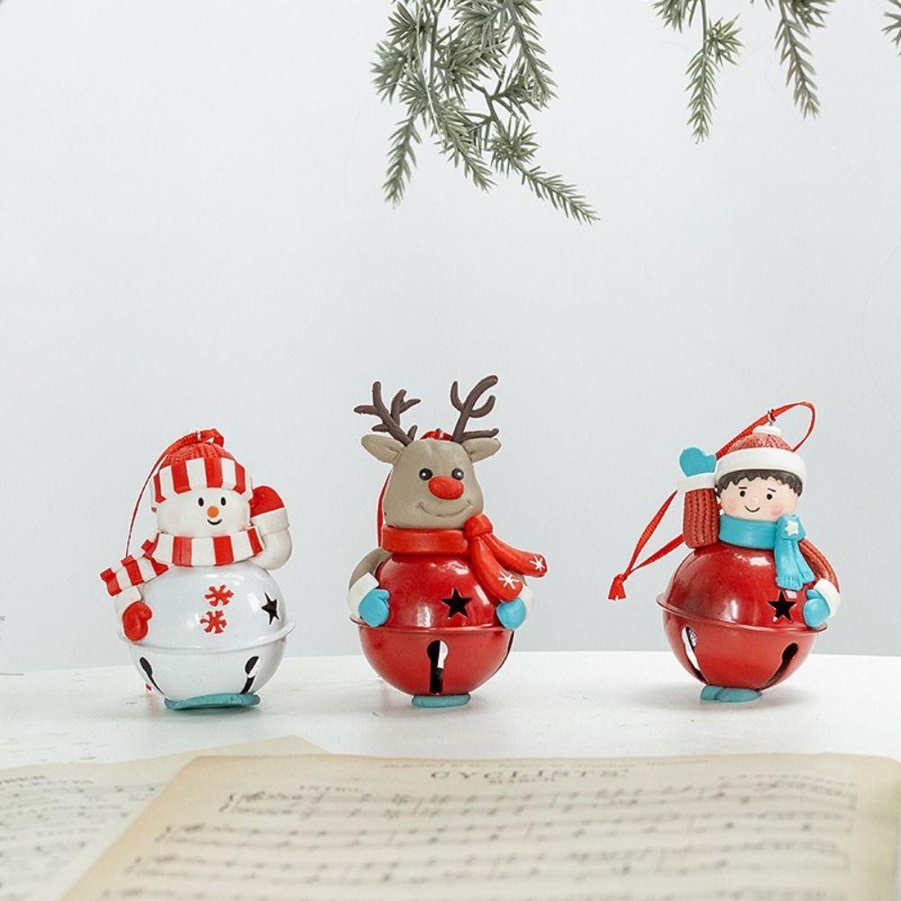 Cute Design Christmas Tree Hanging Bells Santa Claus Xmas Decor Cartoon Snowman Pendant  Festival