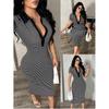 2026 Summer Women's Elegant Striped Button-Down Dress