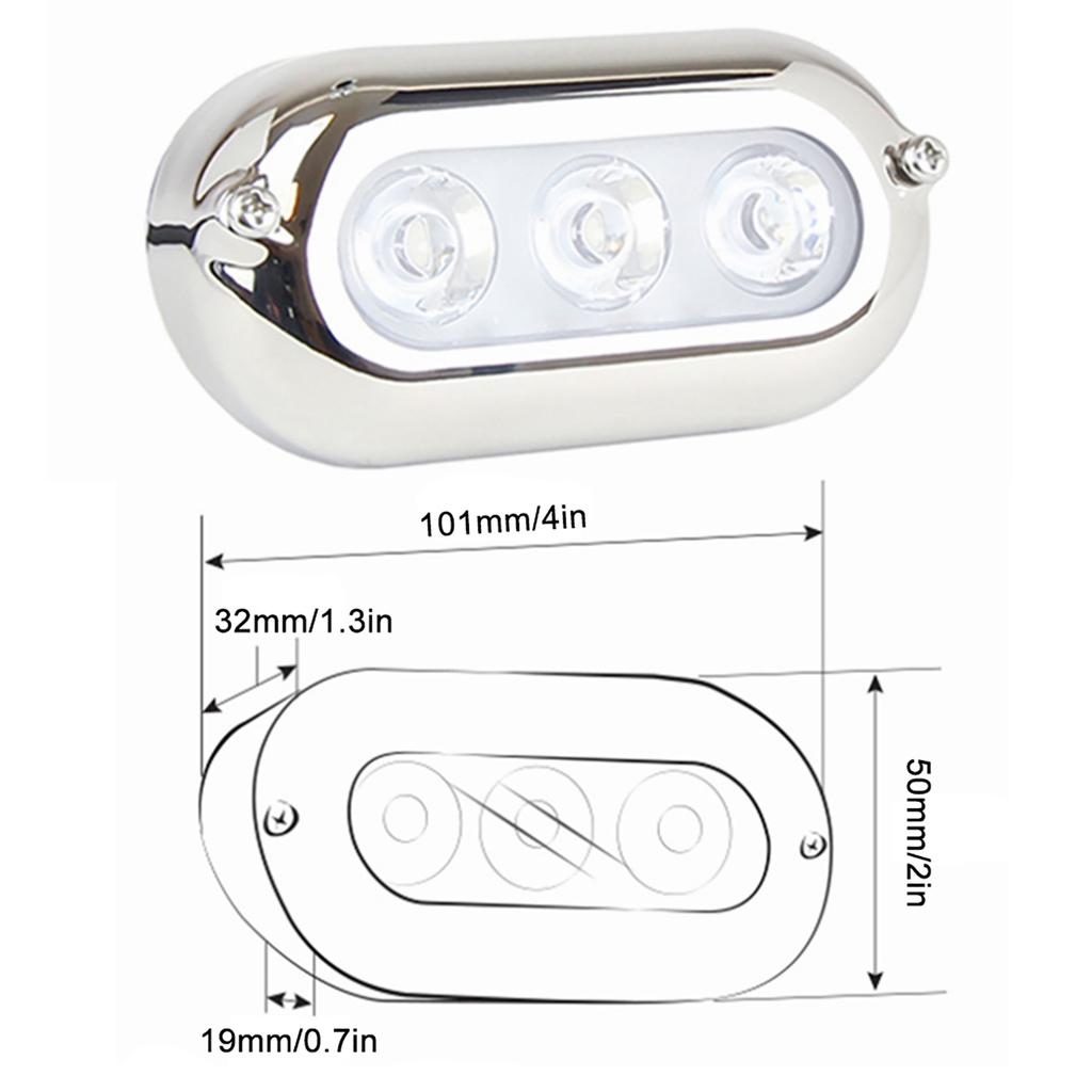 LED Underwater Light Waterproof Marine Boat Yacht Bottom Tail LampBlue Light