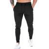 Manatsulife Herren Trainingshose, Gym Jogginghose, Fitness Slim Fit Jogginghose, Lange Hose, Einfarbige Farbe, K02 (M, Schwarz)