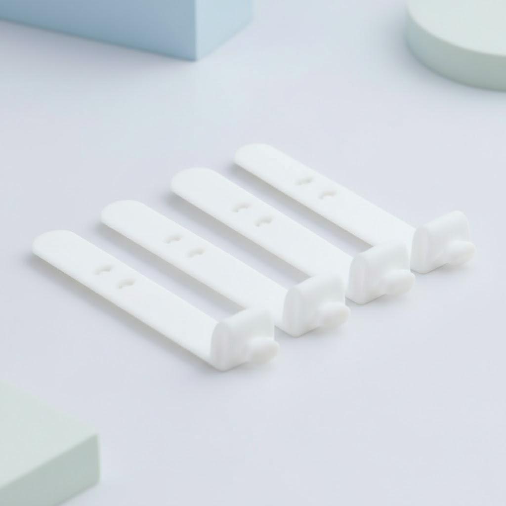 

4Pcs Silicone Cable Organizer Multi-Purpose Cable Ties Headphone Cable Wrap Mouse Cable Management Accessories белый
