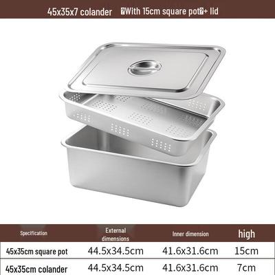 Youde Quadratisches perforiertes und massives Becken-Set aus 304 Edelstahl mit Deckel