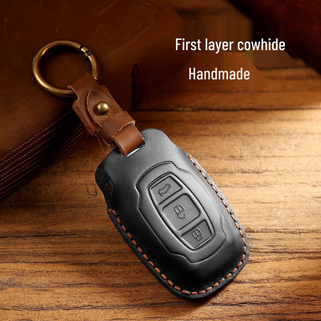 Etui na kluczyk BYD: Torba z prawdziwej skóry na pilota do Surui S6, Sirui G5, Old E5, Qin Song Tang