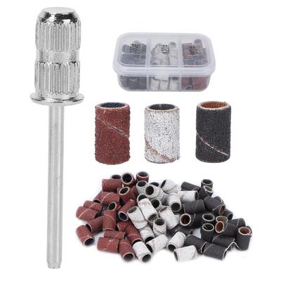 Kit 75 pezzi Bande Abrasive per Unghie Scatola Porta Punte 80# 120# 180# Grana per Punte per Trapano per Unghie