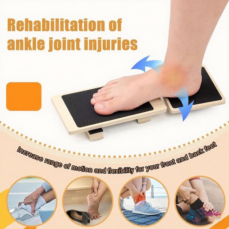 Wood Ankle Foot Strengthener with Adjustable Balance Bars for Sprained Ankle Recovery Stability Exercises Posture Correction