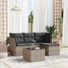 Vidaxl 5-Cz. Conjunto de Salón para Jardín, Cojines, Ratán PE Gris