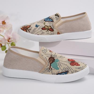Breathable Mesh Lightweight Casual Shoes Women Fashion Women Slip On Flats Print Fisherman Shoes On Flats Shoes Zapatos De Mujer