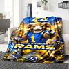 1 Stück Decke - Los Angeles Rams Logo Aufdruck Design, Leichte Decke für Sofa, Bett - Weich & Warm, Geschenk für Alle Jahreszeiten