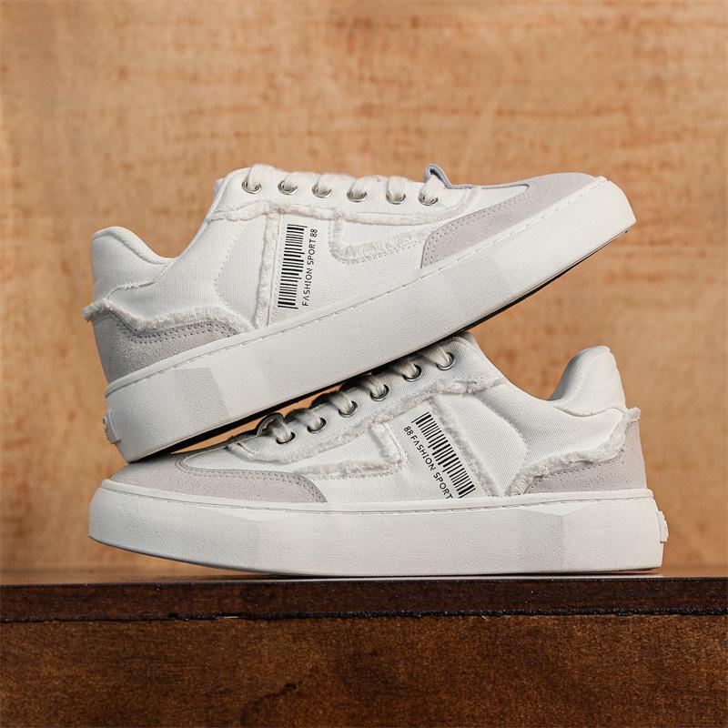 

2025 новые студенческие эспадрильи на низкой подошве спортивные повседневные кеды для скейтборда нишевые кеды немецкие тренировочные кеды мужская обувь X235 39 белый